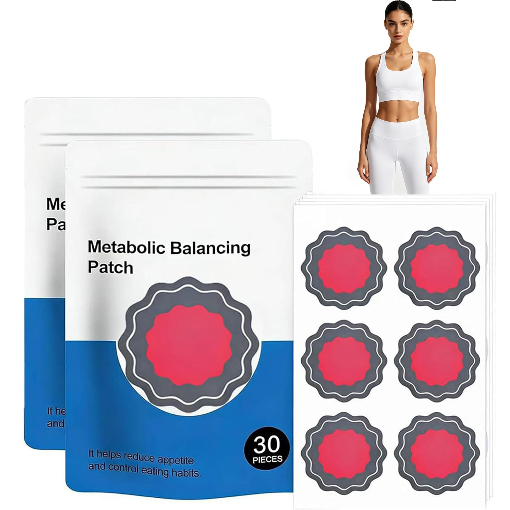 Abnehmpflaster, Metabalance Patch für Männer & Frauen, 30 Stück Kosmetisches Körperpflege-Pflaster zur Unterstützung des Stoffwechsels – Sanft & hautfreundlich – Für alle Körpertypen zur äußeren