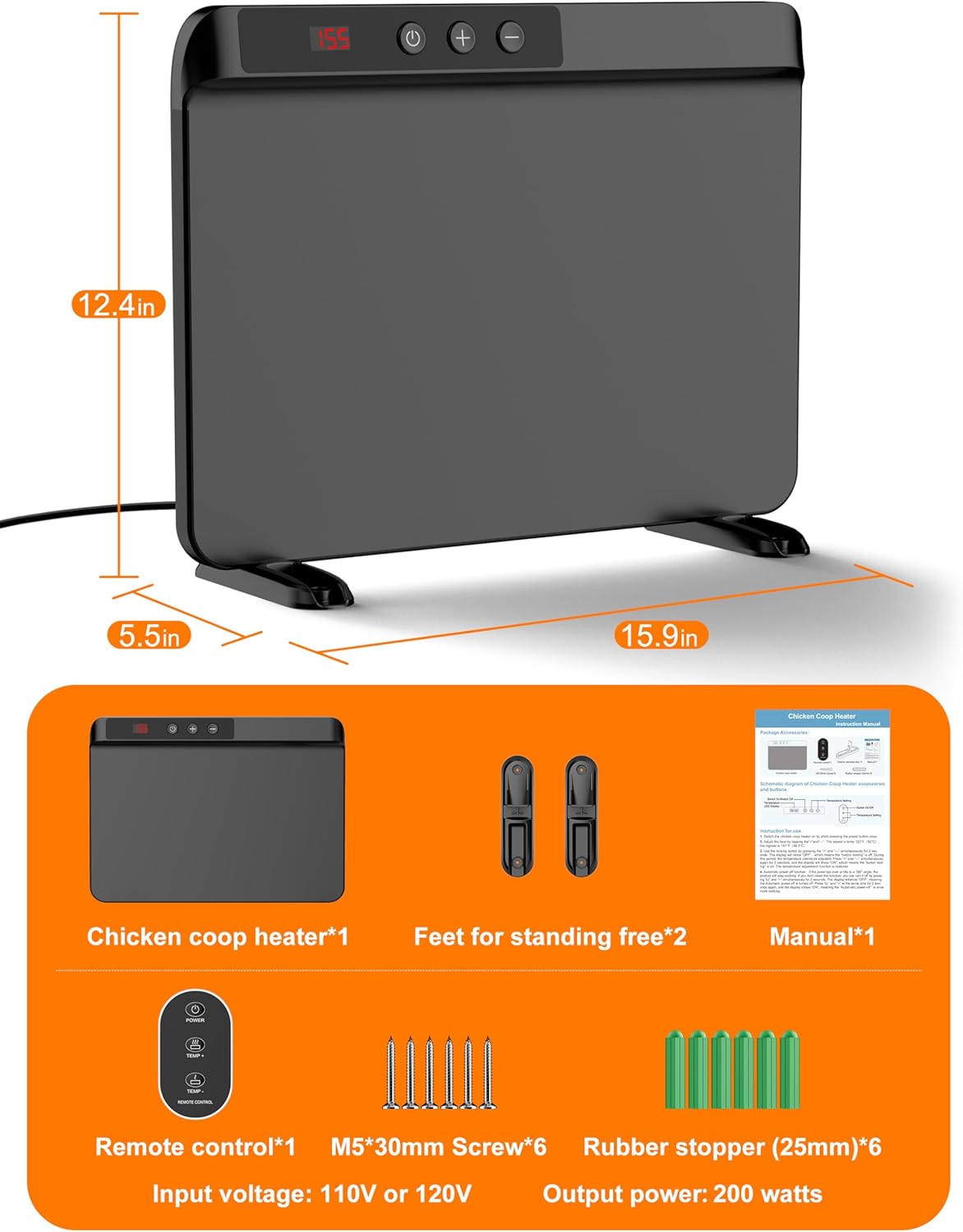 TIMEBAL 2025 Smart Chicken Coop Heater with Liberia Ubuy