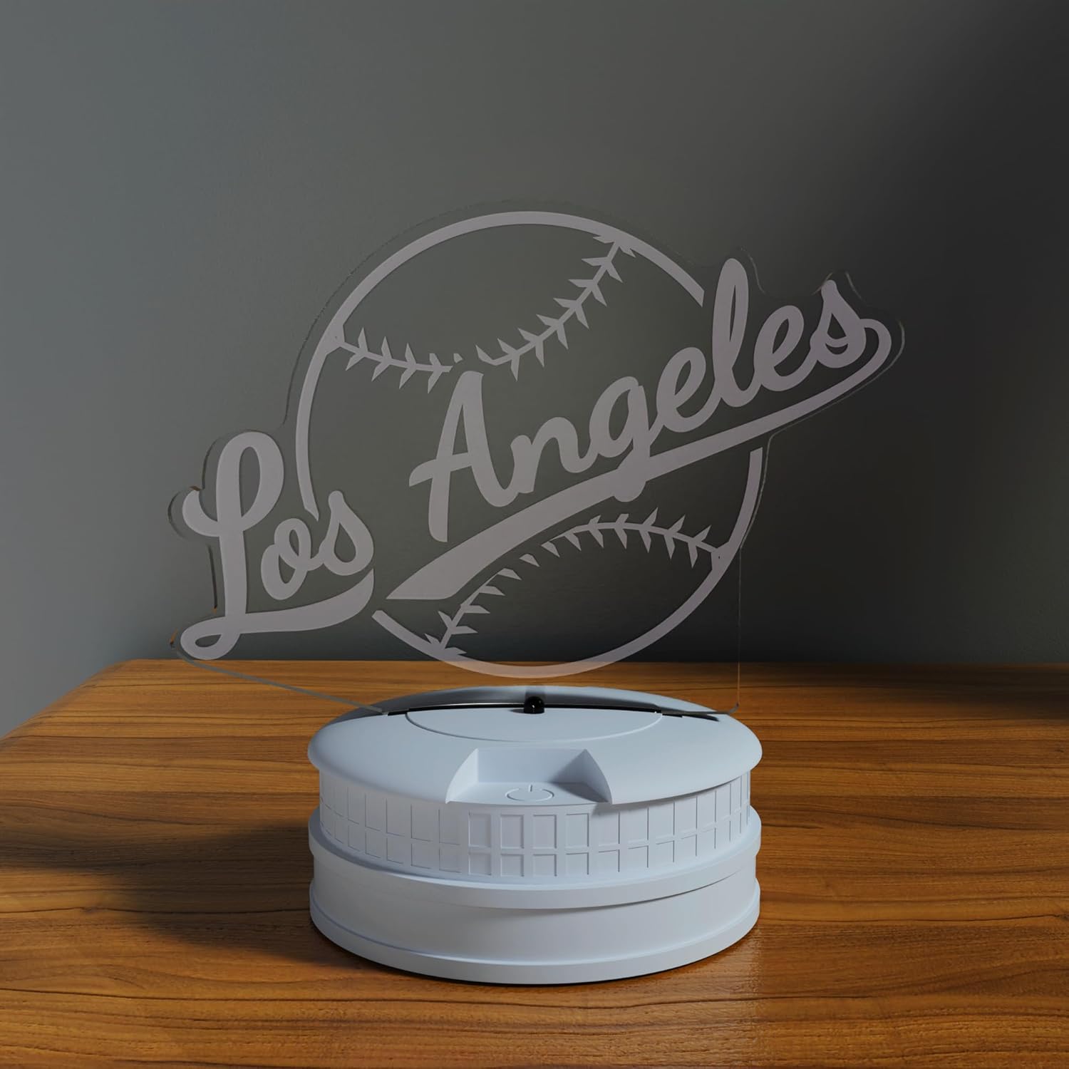 CLORURBANLIVE 3D Baseball Los Angeles Night Light 3D Illusion Lamp with Remote Control 16 Color Options Sports Decor Lighting for Fans - Multicoloured OneSize - Image 2