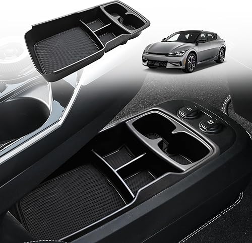 Miniatura 10 de BestEvMod Organizador de consola central compatible con Kia EV6 2025 2022-2024, bandeja de accesorios, accesorios interiores, caja de almacenamiento