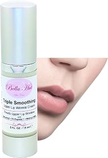 Bellahut's Triple Smoothing Upper Lip Wrinkle Cream (.5 OZ Airless Pump Bottle), Helps to reduce upper lip wrinkle with Tripeptide-10 Citrulline, Tripeptide-1, Pnetapeptide-3 & Terapeptide-7