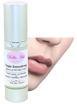 Bellahuts Triple Smoothing Upper Lip Wrinkle Cream .5 OZ Airless Pump Bottle, Helps to reduce upper lip wrinkle with Tripeptide-10 Citrulline, Tripeptide-1, Pnetapeptide-3 & Terapeptide-7
