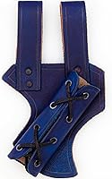 Vista 7 de Armory Replicas™ - Rana de espada de madera de halcón de cuero bovino genuino - Accesorio de soporte ajustable de inspiración medieval LARP Sable