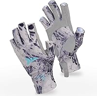 Vista 1 de KastKing Sol Armis - Guantes de protección solar UPF50+, guantes de pesca, protección UV, protección solar para exteriores, kayak, remar A: Silver