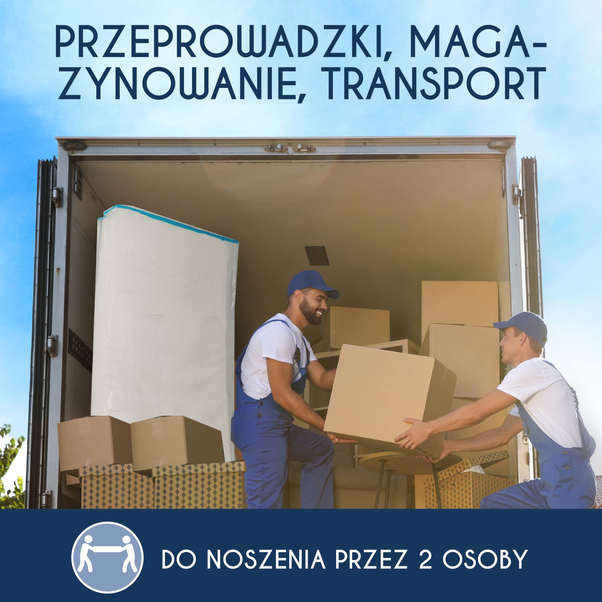 Plastikowy pokrowiec ochronny na materac 100x200 cm (grubość 30 cm) - pokrowiec na materac z dużym zamkiem błyskawicznym - torba do przechowywania - odporny i wielokrotnego użytku