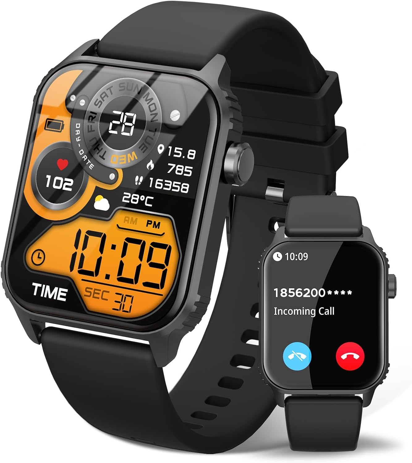 TRAUSI Smart Watches für Damen Herren, 1,8 Zoll HD Smartwatch mit 120 Sportmodi, Herzfrequenz/Schlafmonitor, IP67 Wasserdicht, Bluetooth Anruf & Musiksteuerung für iPhone/Android