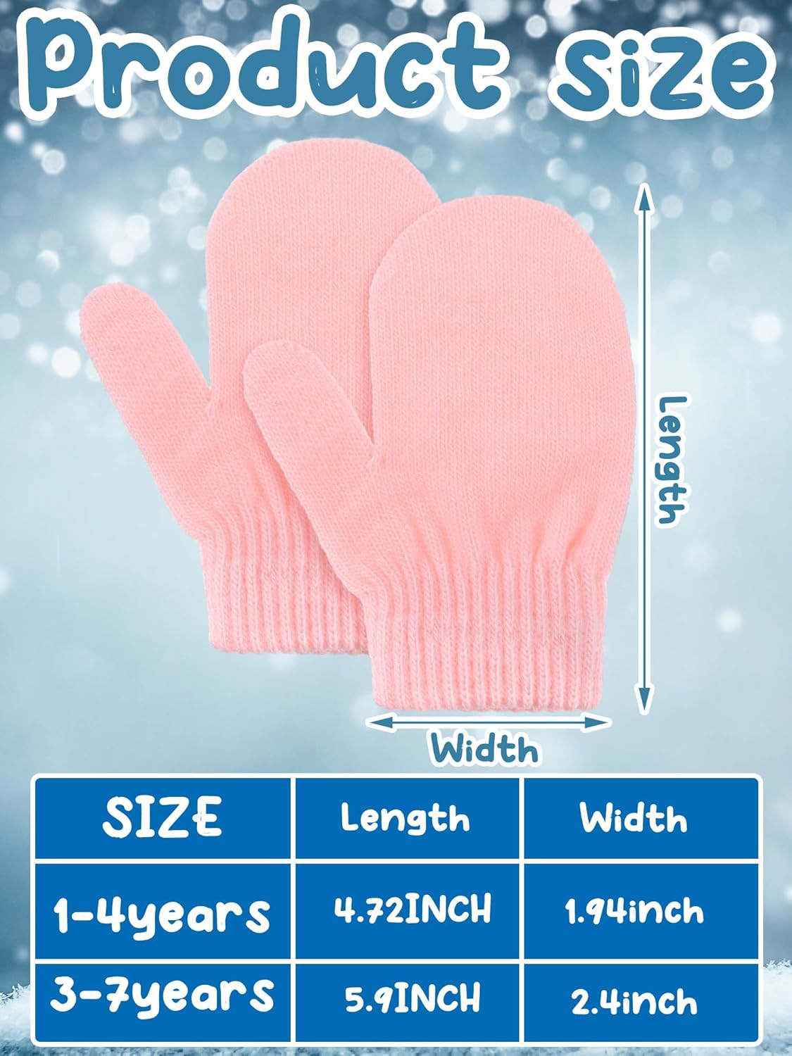 Boao 5 Pairs Toddler Mittens Magic Stretch Black Kids Winter Knitted Gloves Multicolor Newborn Warm Gloves for Boys and Girls - Image 3