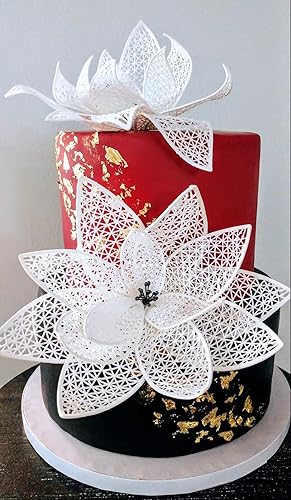 Miniatura 3 de gigante enorme 17 pulgadas impresión de azúcar vestido silicona Fondant repetir hoja impresión impresión estera textura textura pastel decoración