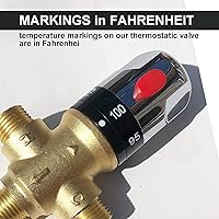 Vista 5 de Válvula mezcladora termostática,Válvula mezcladora de ducha con conexiones macho 1/2 NPT,Válvula de control constante de temperatura del agua,Latón