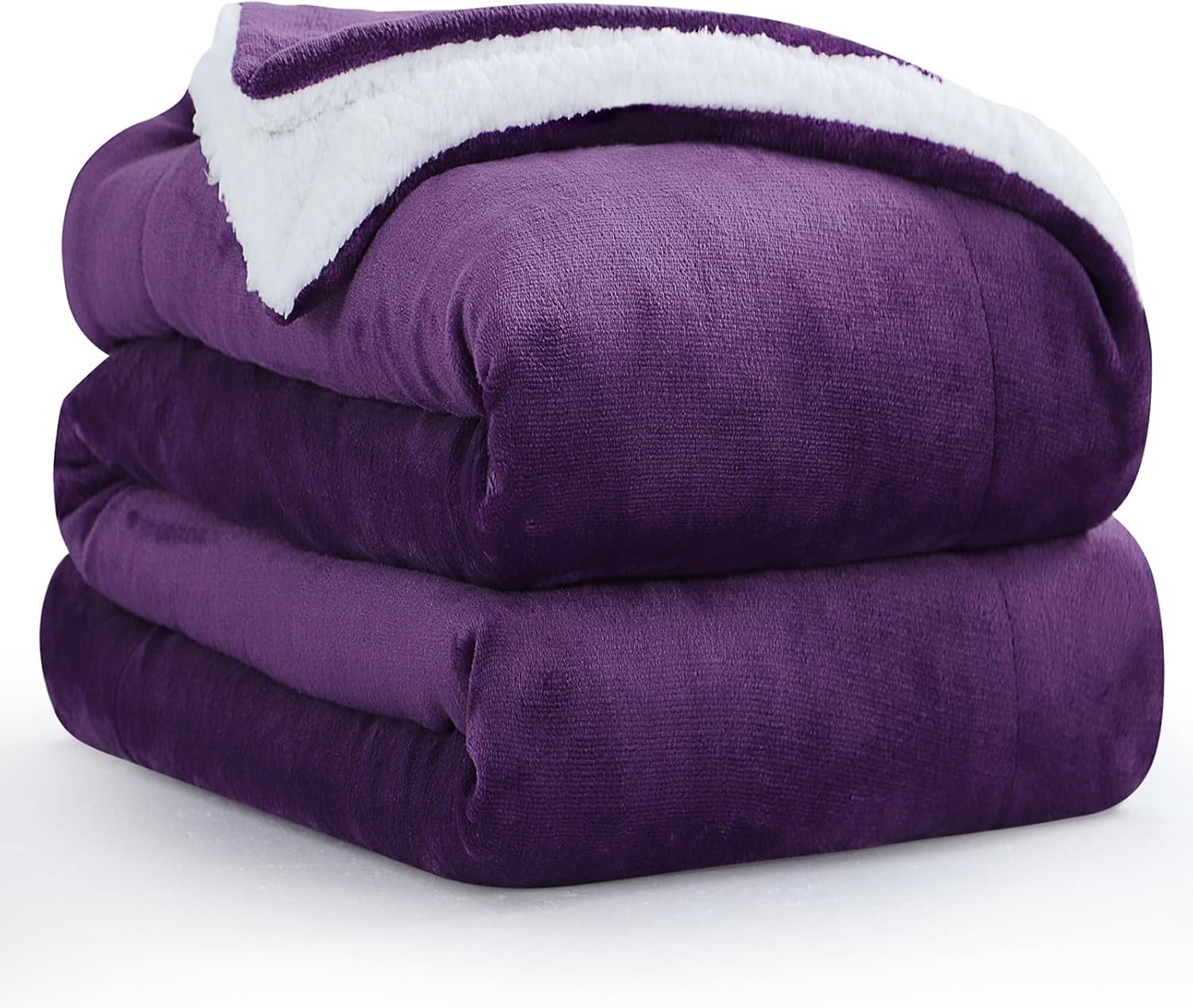 Aisbo Sherpa Fleece Blanket Purple Fluffy Thick Large Throw Blanket