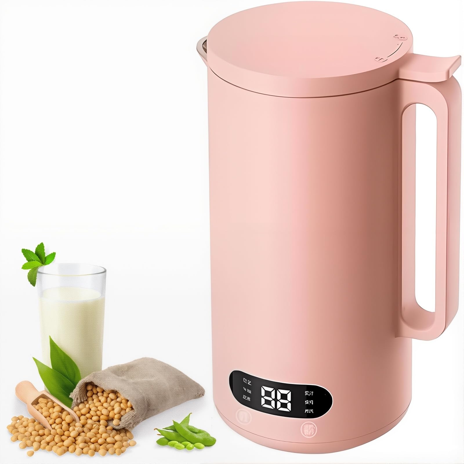 Macchina per latte di soia 8 in 1 con display a LED, timer 12 ore, pulizia automatica e mantenimento in caldo per alternative al latte a base vegetale