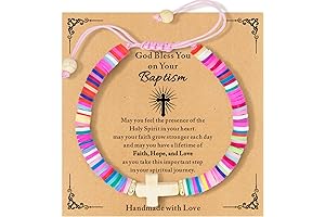 TOLOWOBK Baptism Gifts for Girls Cross Bracelet