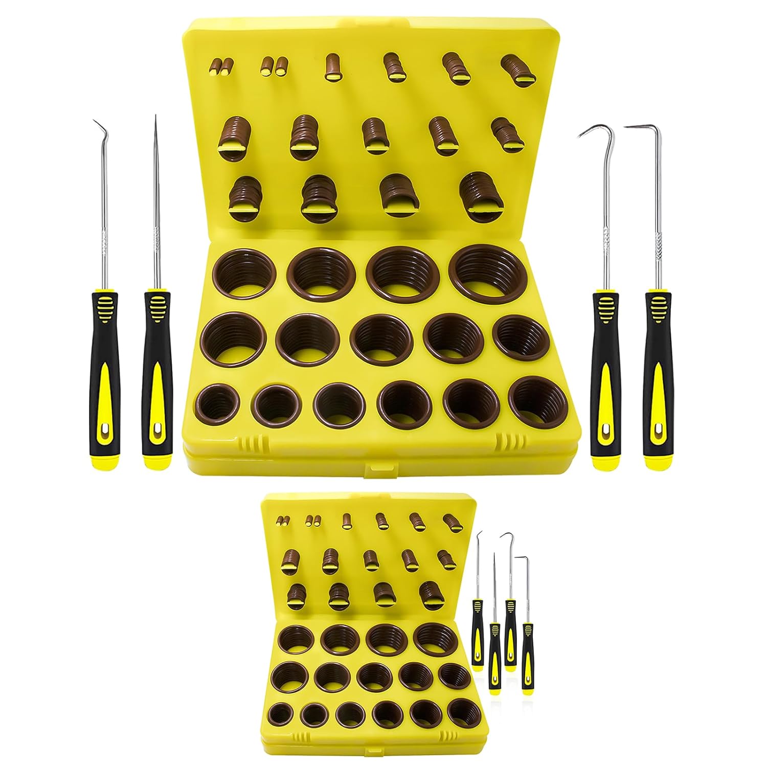 KEZE 382 Pcs SAE Viton O Ring Kit and 386 Pcs Metric Viton O Ring Kit