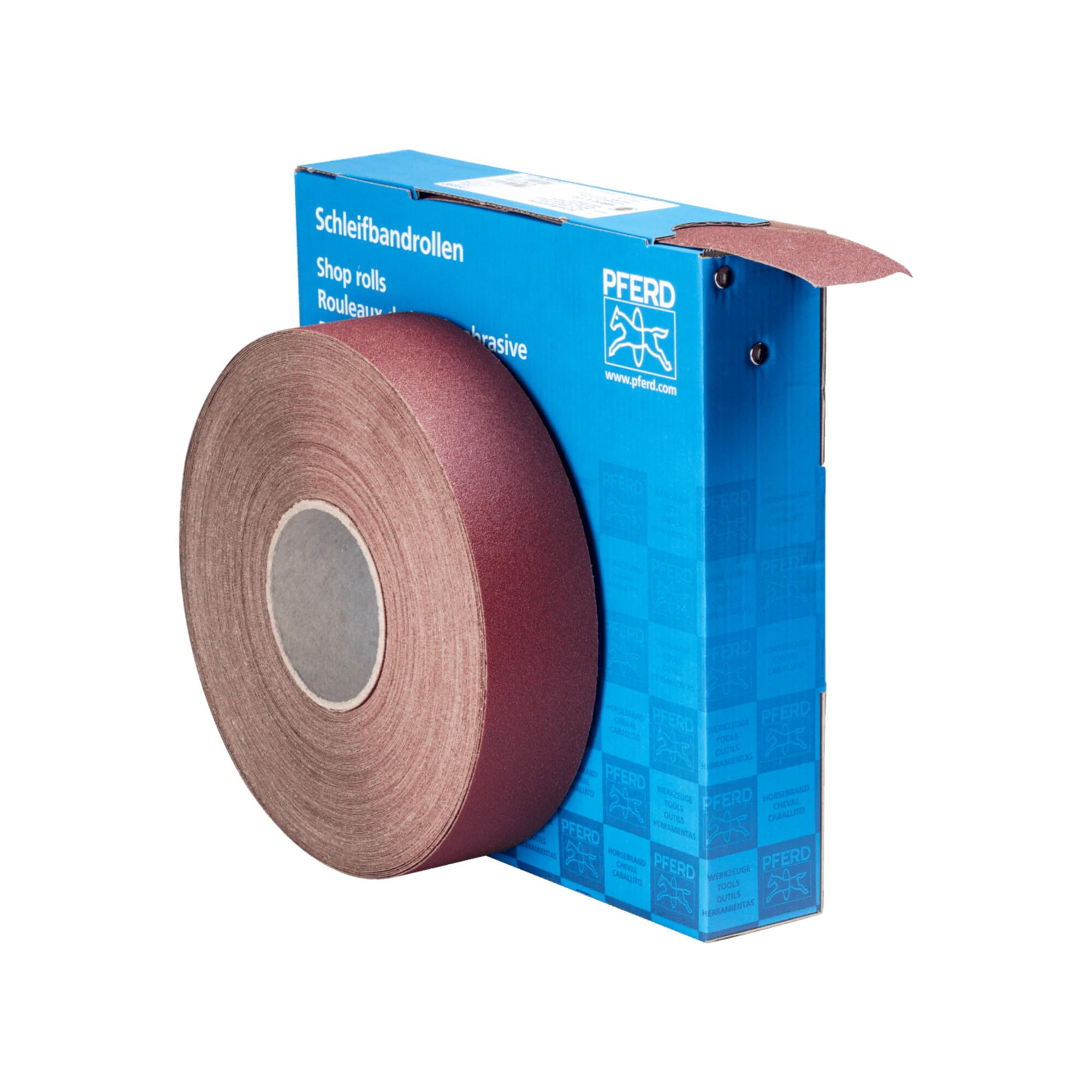 Pferd Rollo de Lija de Tela Económico Sbr 50 A 100, Ancho 50 millimeters, Longitud 50 M, Grano Corindón A 100, para Metales