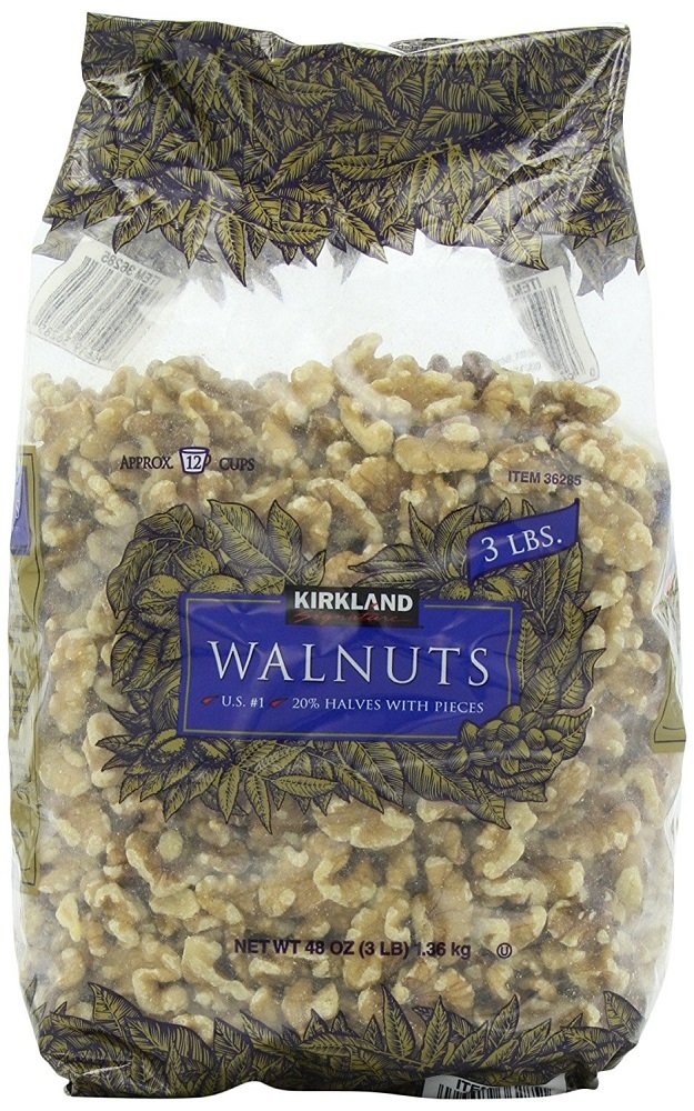 Kirkland Signature MfQrFD Walnuts, 3 Pounds (4 Pack)