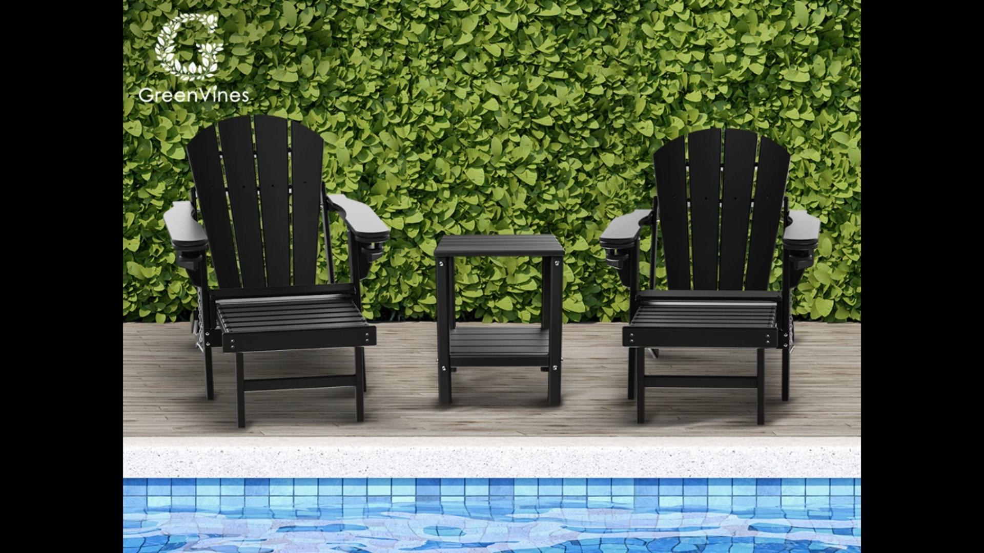 Amazon.com: GREENVINES Adirondack-Chairs-with-Ottoman | Set of 2