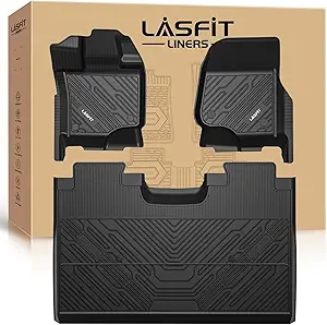 LASFIT Floor Mats for Ford F-150 (2015–2026) — TPE All-Weather 1st & 2nd Row 3‑Piece