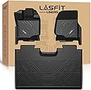 LASFIT Floor Mats for Ford F-150 2015-2026 | F150 Lightning 2022-2025 SuperCrew (Rear w/o Fold Flat Storage) Carpet Floor All Weather Protector TPE Truck Liners- 1st & 2nd Row, 3pcs Black