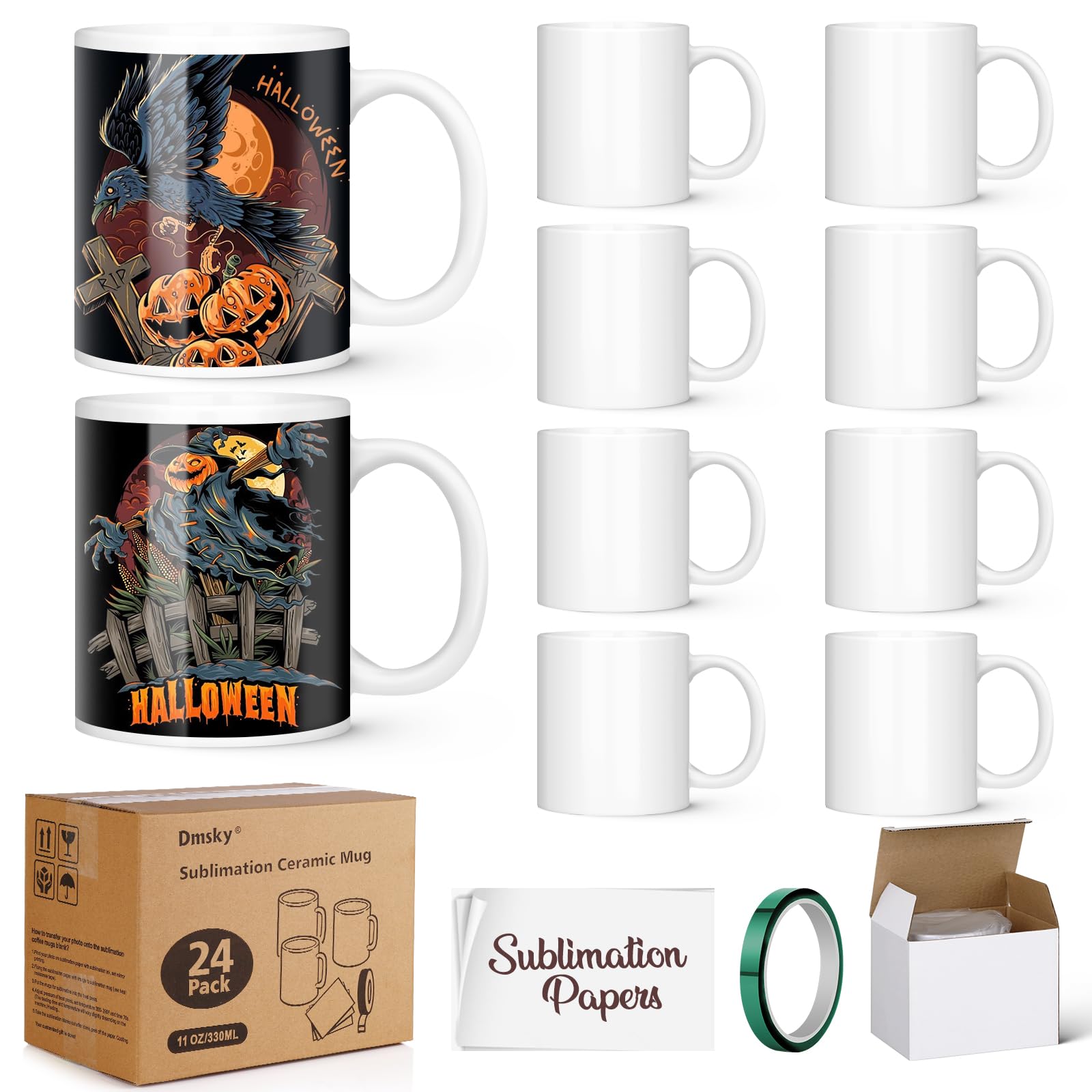 Dmsky 24-Pack Sublimation Mugs