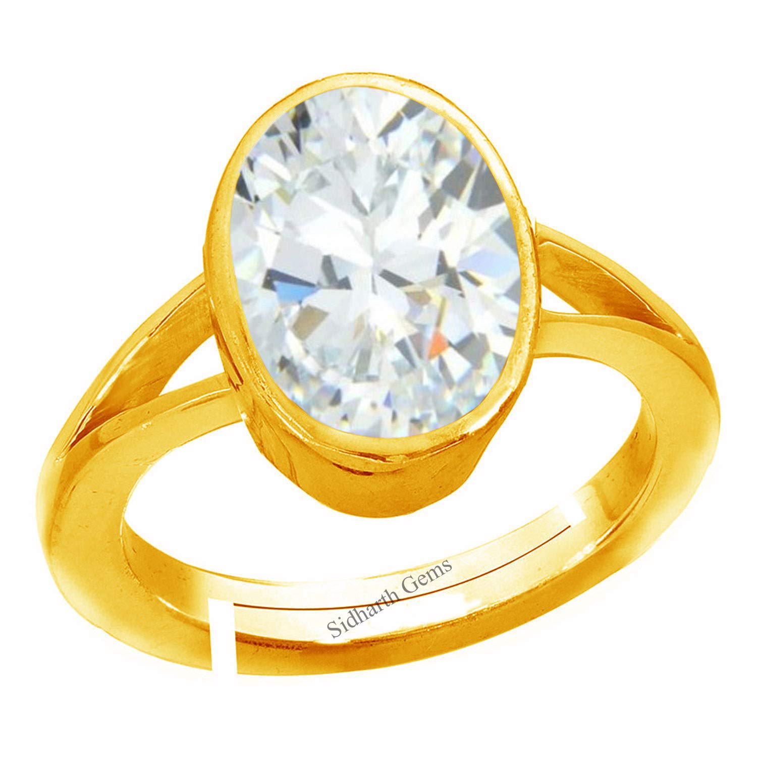 SIDHARTH GEMSCertified 12.25 Ratti 11.52 Carat/Jarkan Precious Gemstone Natural Zircon Stone Rashi Ratna Ashtadhatu Adjustable Gold Ring for Astrological Purpose for Men and Women