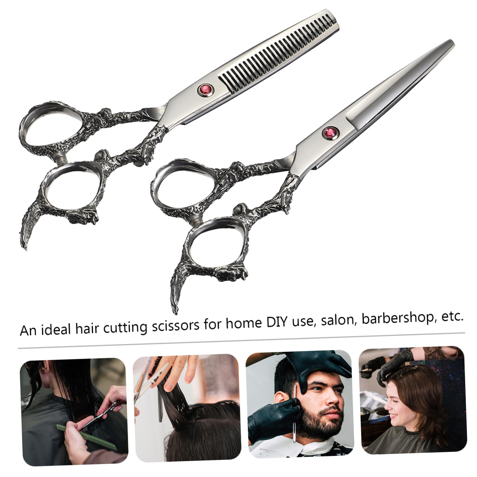 Healeved 2pezzi Forbici da Taglio in Acciaio Inossidabile per Salone di Bellezza Forbici per Styling dei Capelli Vite di Tensione