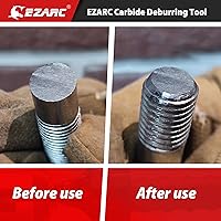Vista 4 de EZARC Juego de herramientas de chaflán de desbarbado, 2 herramientas de desbarbado giratorio interno externo y chaflán, cobertura externa