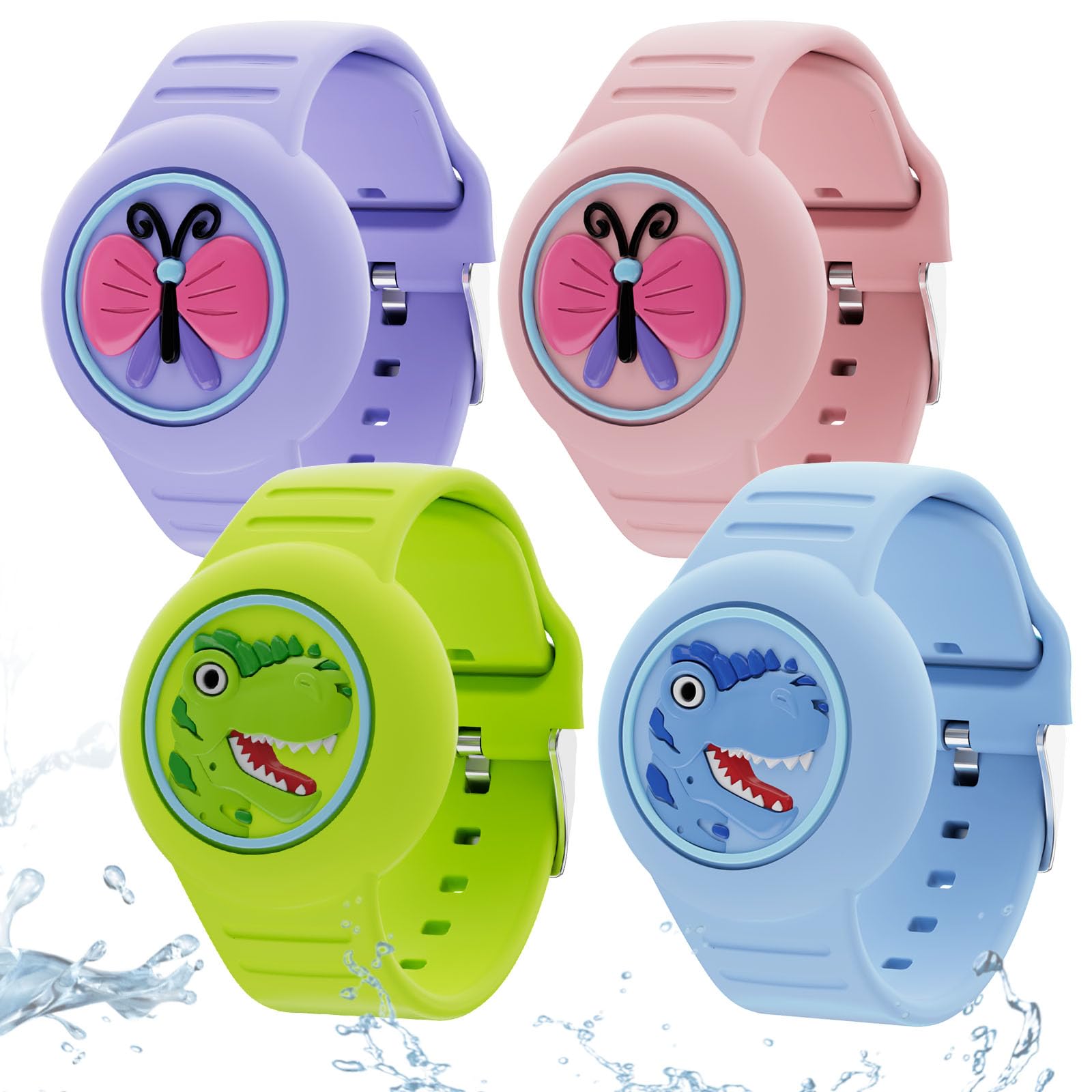 Waterproof AirTag Bracelet for Kids, Air Tags-4 Pack Apple Holder for Kids Soft Silicone Lightweight GPS Tracker Wristband Compatible with Apple Airtag Watch Band for Child