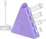 USB-C Hub JoyReken,USBC to USB Hub with 4 USB 3.0,USB-C Splitter for Type C MacBook Pro/Air, Mac Pro,iMac,Mac mini,Surface,XPS,Mouse,Keyboard,Flash Drive, U-Disk(Light Purple)