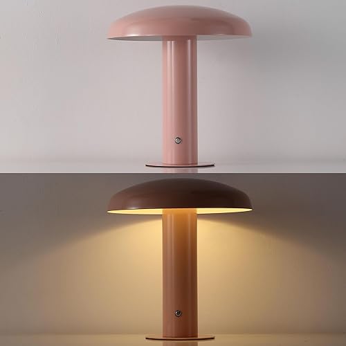 Vista 23 de JONATHAN Y JYL7114C Suillius - Lámpara de mesa LED integrada de hongos de 11 pulgadas, contemporánea, bohemia, recargable, inalámbrica, portátil