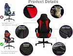 Stretchable Gaming Chair Covers Slipcovers,Universal Washable Rotating Gamer Chair Armchair Protect Cover,Non-Slip Anti-cat Scratch,Easy to Install(Black-red,Style 1)