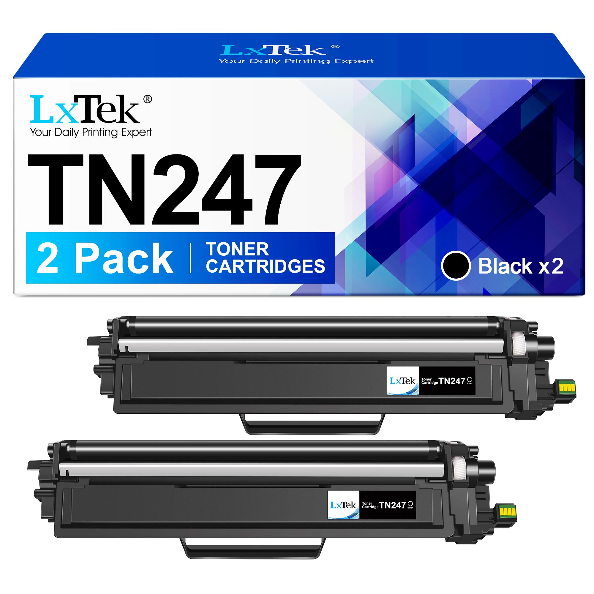 LxTek TN247 TN-247BK Tonerkartusche Kompatibel für Brother TN-243CMYK TN-243 TN243 TN-247 für Toner Brother MFC-L3750CDW MFC-L3770CDW MFC-L3710CW für DCP-L3550CDW DCP-L3510CDW HL-L3210CW (2 Schwarz)