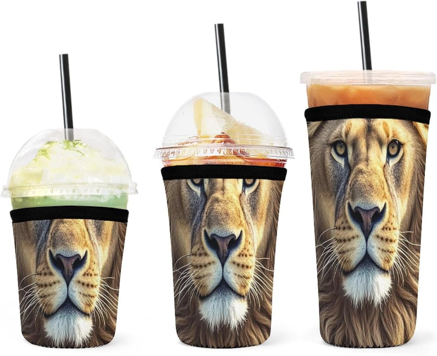 3 Pack Neoprene Cup Sleeves, Stretchy Reusable Drink Cup Cover Universal