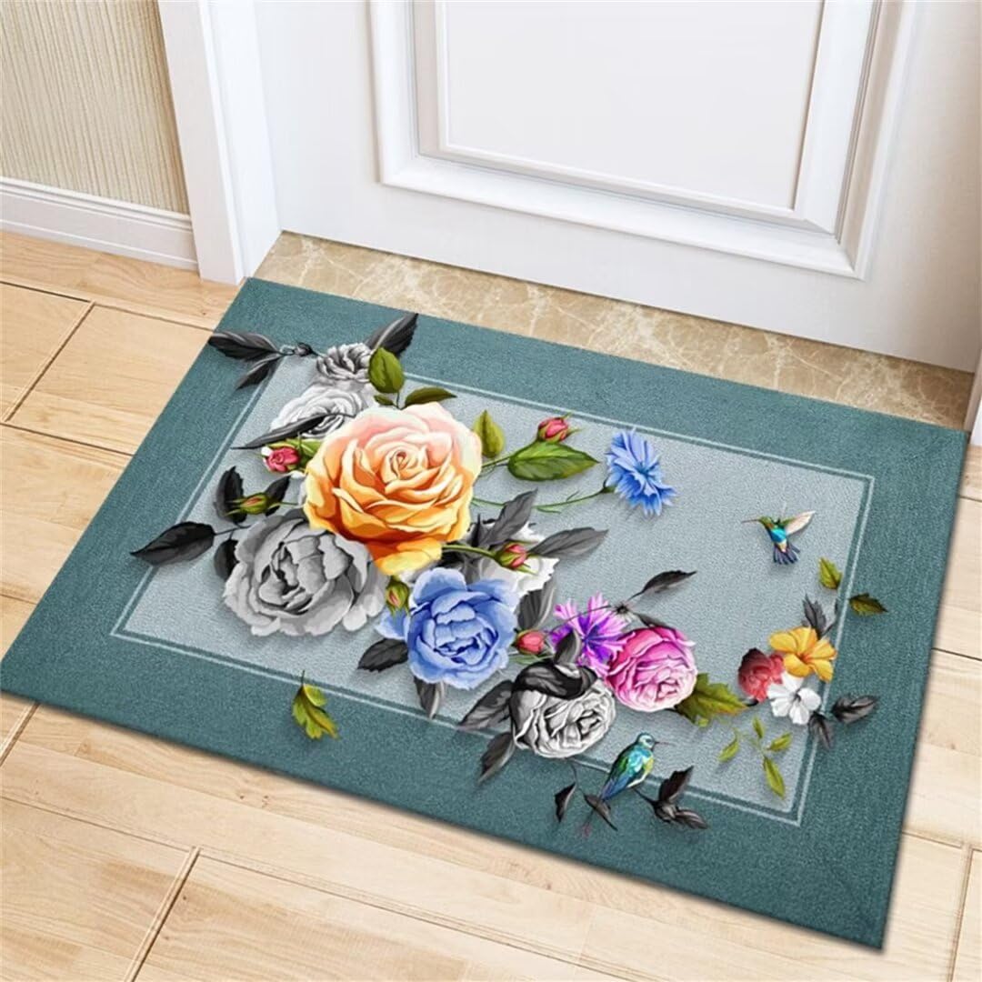 Tapis de Couloir d'Entrée Floral pour un Accueil Chaleureux
