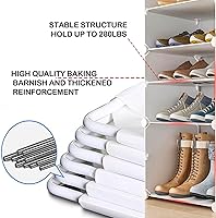 Vista 5 de Shoe Rack Organizer Cabinet 6 Tier Shoe Storage with Doors Portable Shoes Organizer 24 Pair Plastic Shoe Shelves Organizer for Entryway Bedroom and