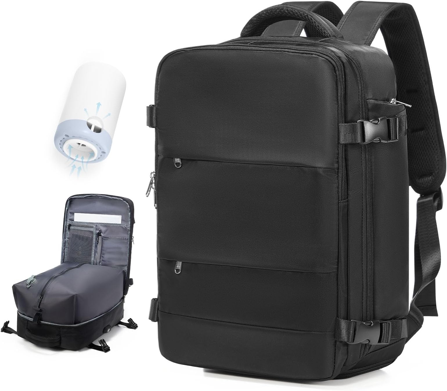 WEFLIER Vacuum Backpack Travel with Pump Carry On Backpack for Men & Women