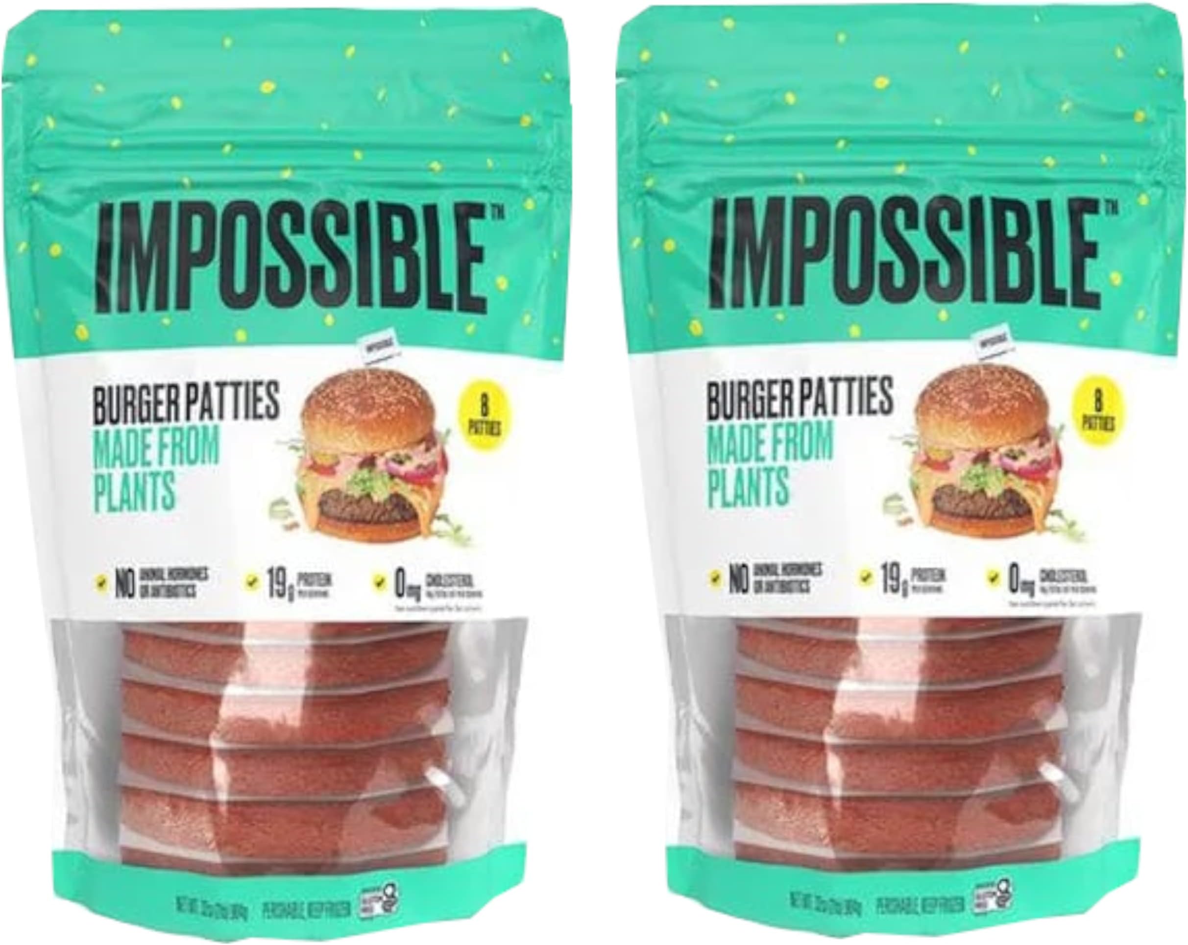 Impossible Burger Patties - 19g of Protein - No Animal Hormones and Antibiotics - Gluten Free Certified - Halal, 2 -Pack (1/4lb Each) Ready Set Gourmet Donate a Meal Program
