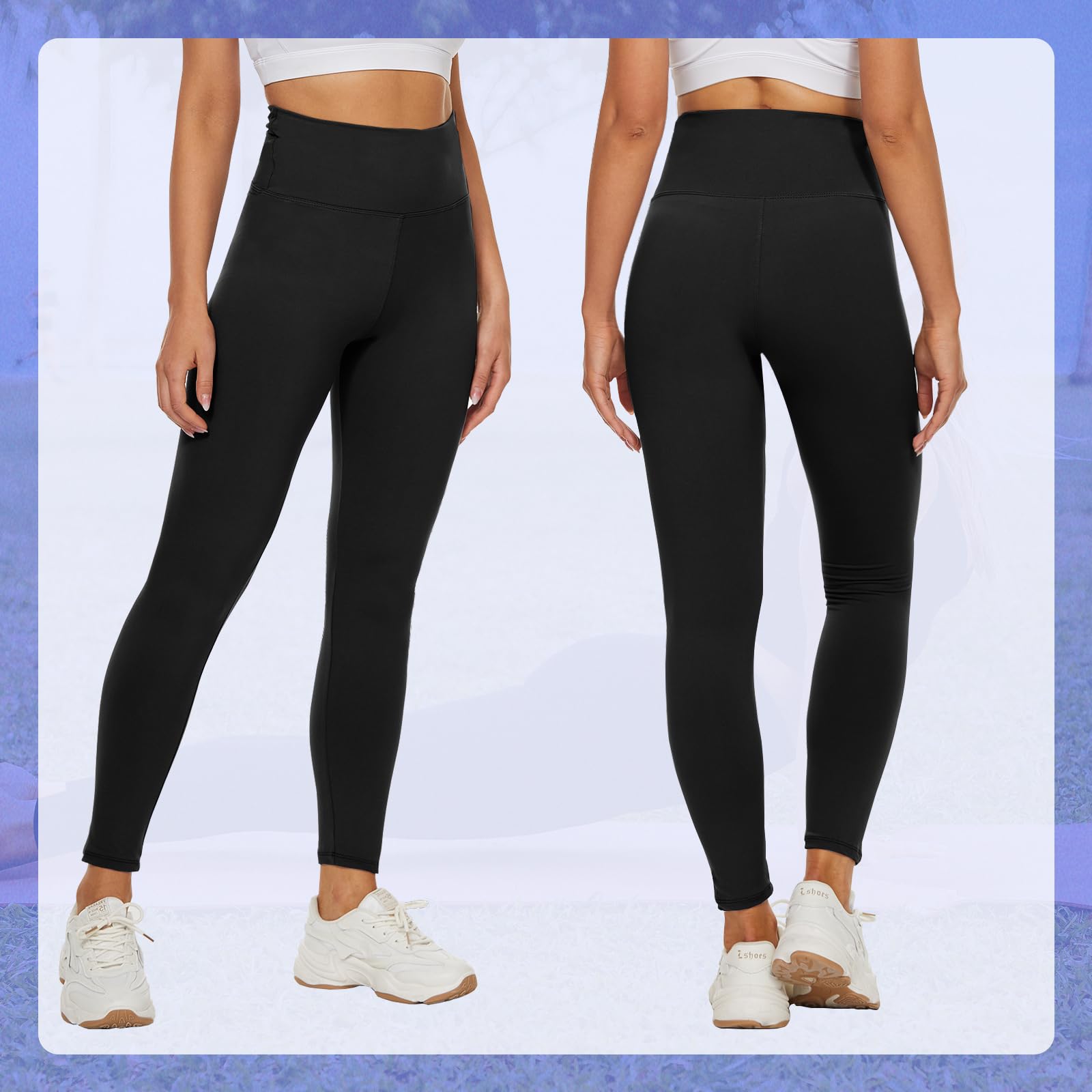TNNZEET High Waist Leggings Damen Elastische Leggins Weiche Sporthose Gym – Ansicht 2