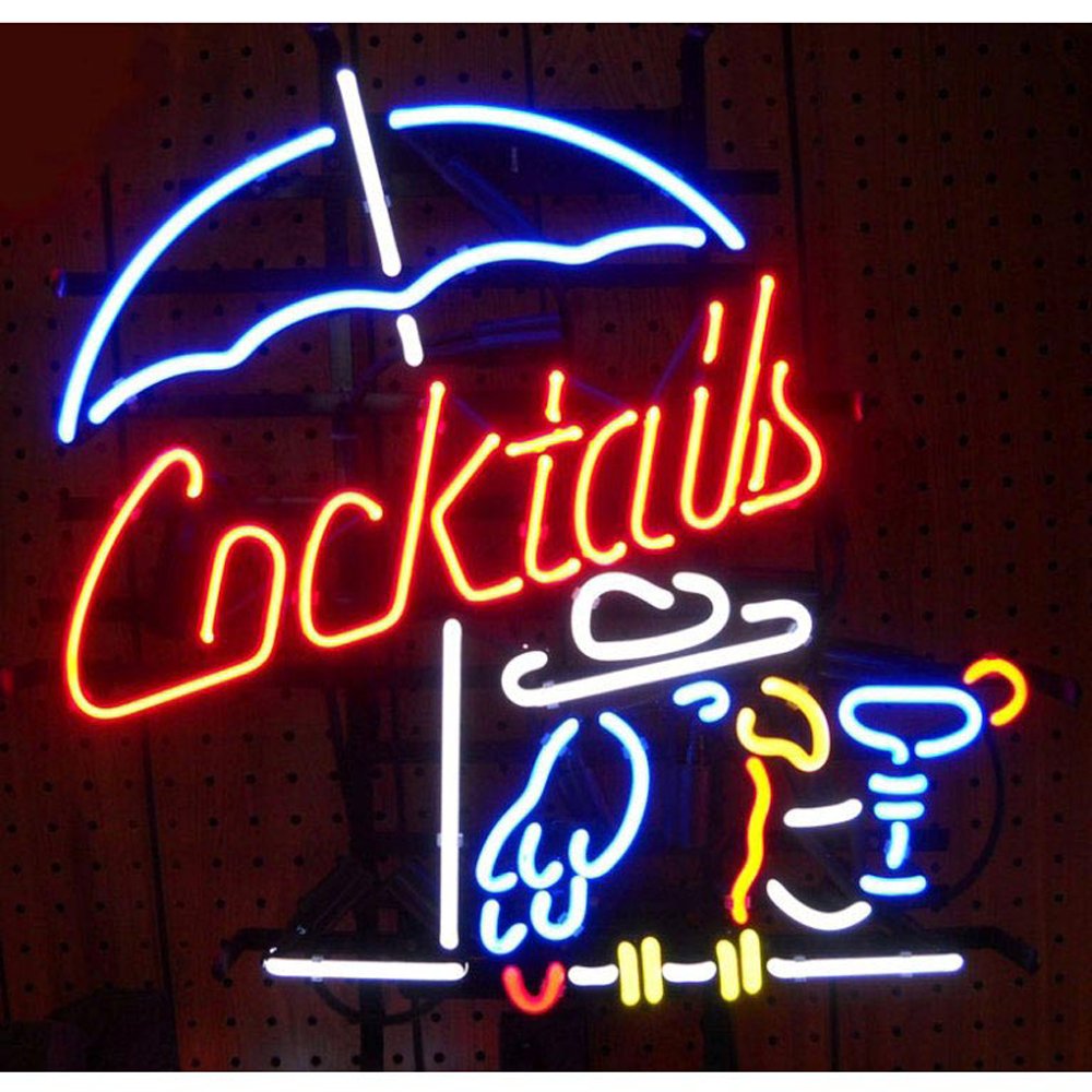 Neonetics 5CPARR Cocktails and Parrot Neon Business Sign