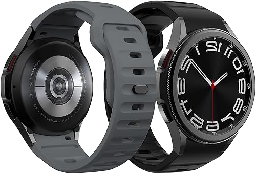 Correa de silicona sin huecos compatible con Samsung Galaxy Watch 6 5 4 Band 1.732 in 1.575 in Correa de silicona transpirable impermeable para