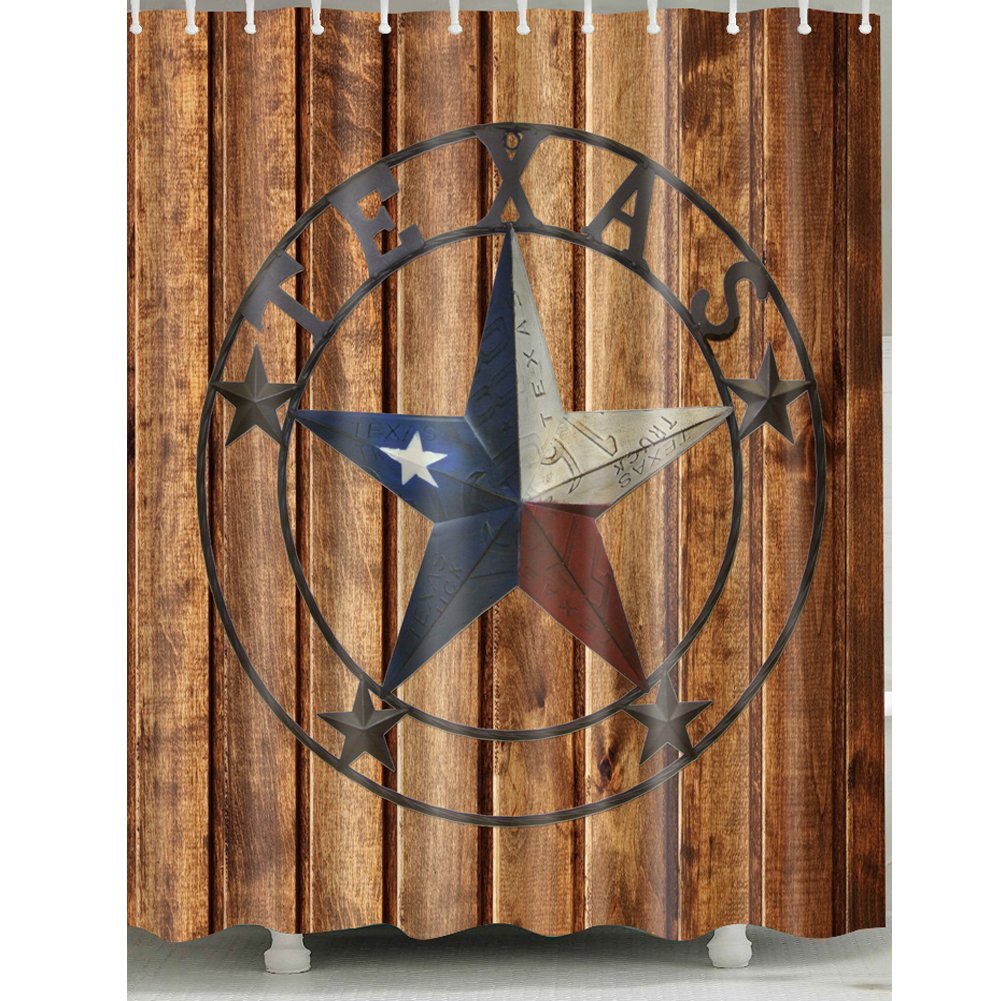 Texas-Star-Flag Shower Curtain 1 Pc for Home and Bath