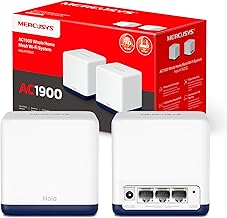 Mercusys Halo H1900G(2-Pack) - AC1900 Mesh Wi-Fi, Dual Band, Coverage up to 350 m², 3× Gigabit Drive Port, MU-MIMO, Beamforming, Parental Control, Smart Connect