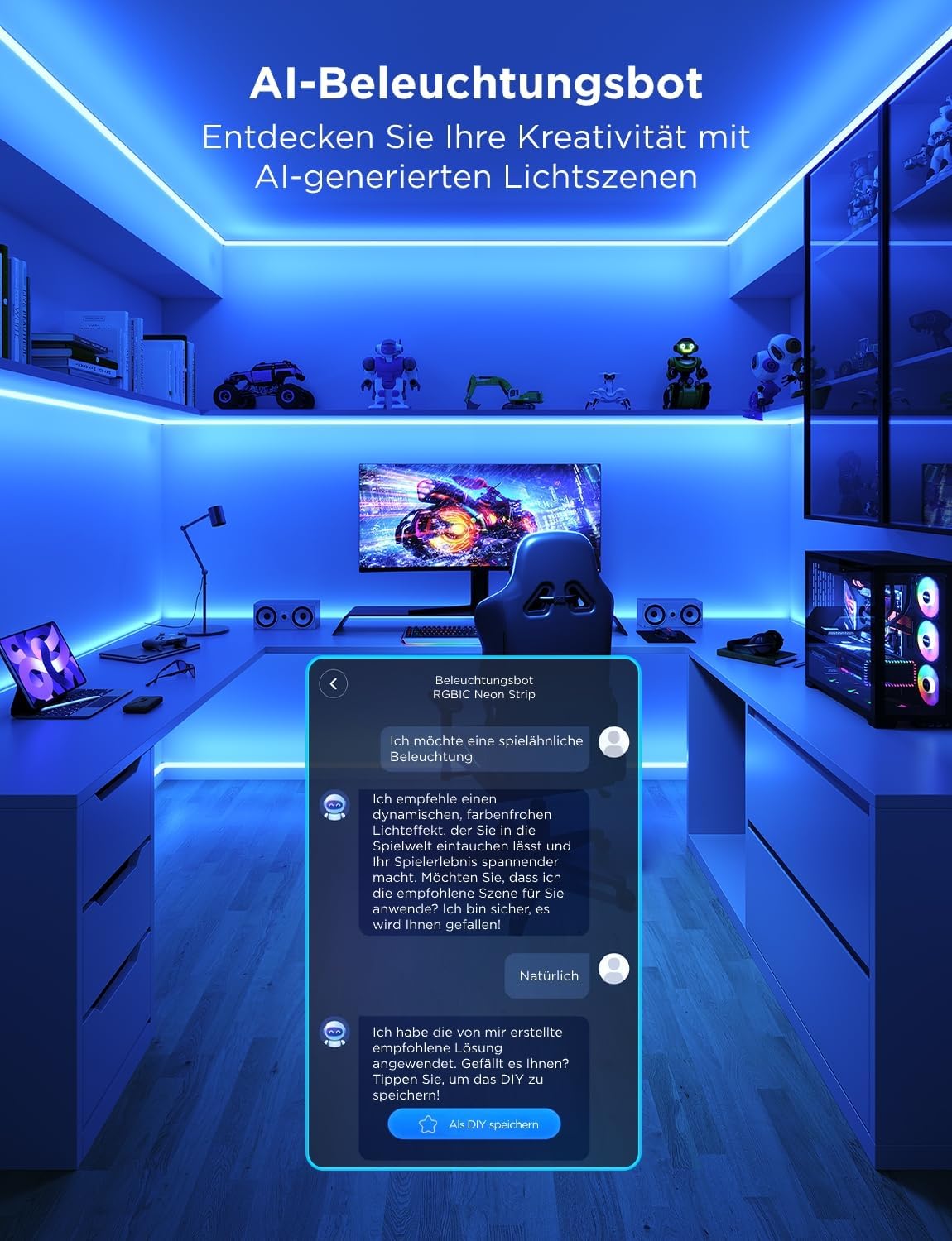 Govee Neon LED Strip für Sockelleiste, 3M RGBIC LED Streifen, Sanftes Licht | Streifen Matter-Kompatible für Wandlinien und Ecken, Musiksync, Zuschneidbar, Neon Licht Deko für Wohnzimmer, Korridor