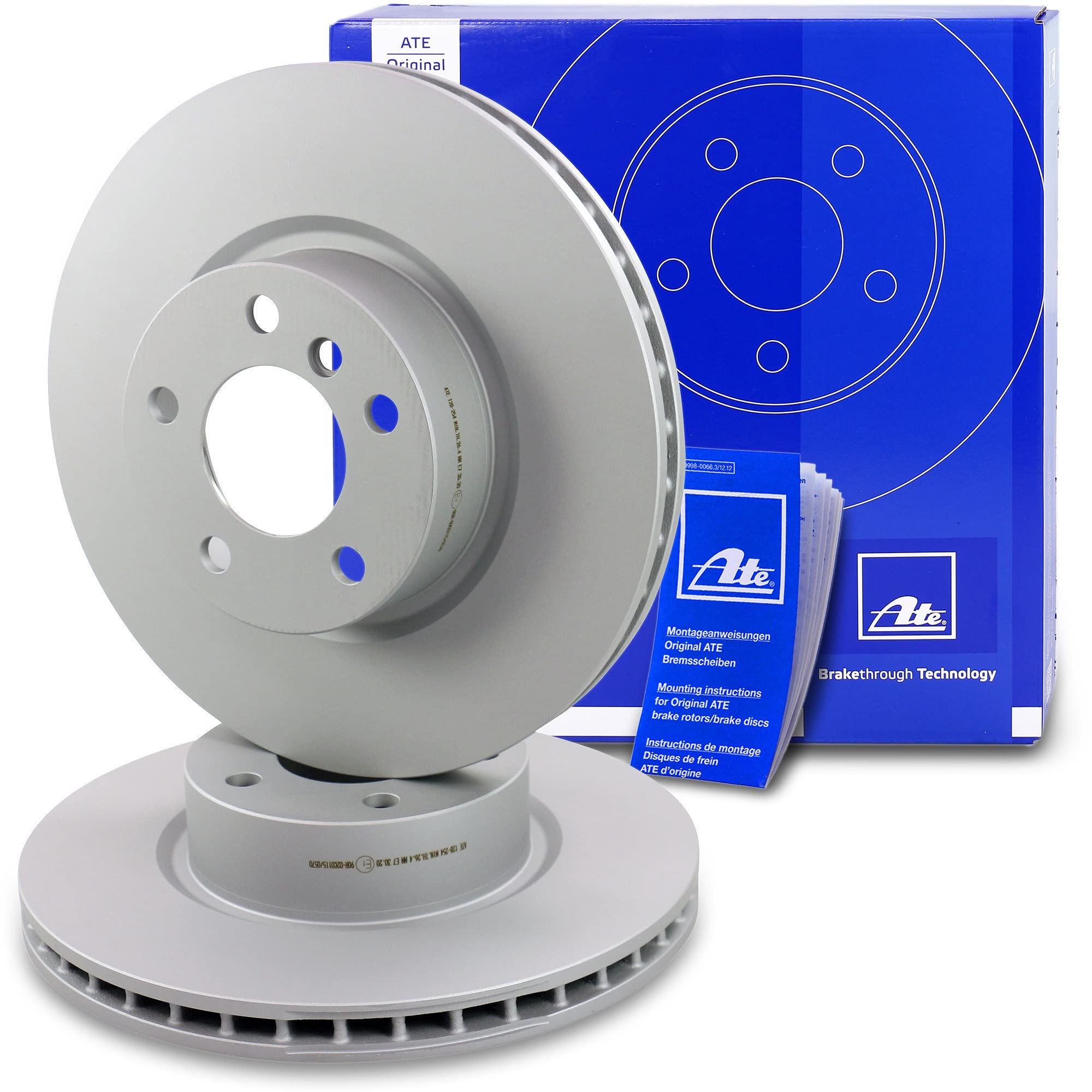 ATE Set di freni +dischi freno anteriori ¯ 328mm ventilati +posteriori ¯ 330mm ventilati e pastiglie freno in ceramica anteriori +posteriori e contatto di usura Compatibile con BMW X3 (F25), X4 (F26)