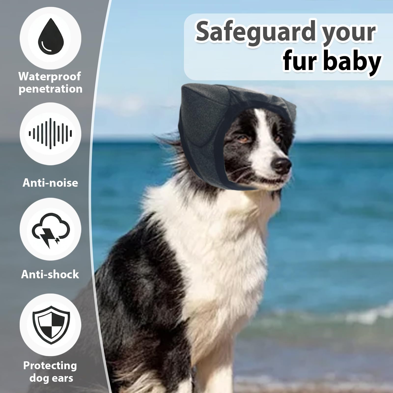 Adhiper Cuffie antirumore per cani, impermeabili, per toelettatura, bagno
