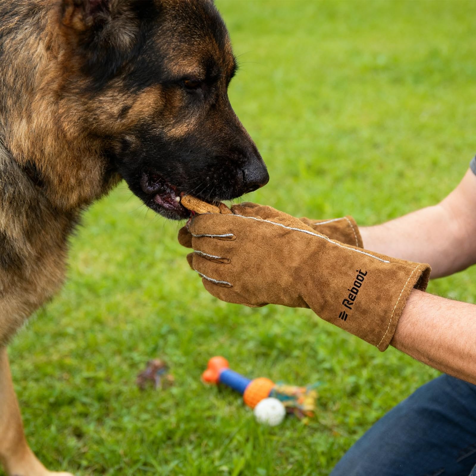 Guantes de Soldador Reboot - Resistentes al Calor, Ignífugos para Quemador de Madera de Vaca Partida - Guantes de Protección para Soldador, Parrilla y Barbacoa