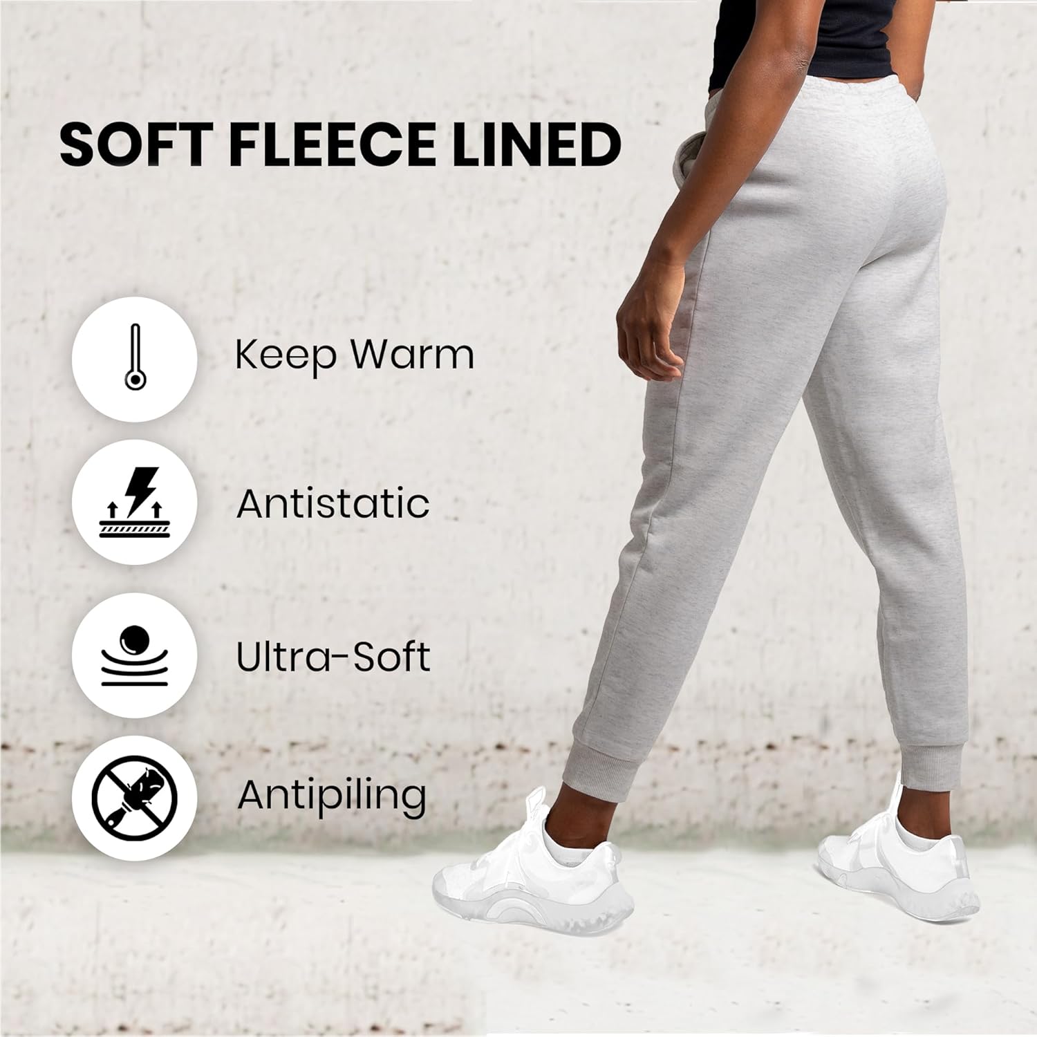 Common Stitch 3 Pack Sweatpants Women - Womens Sweatpants with Pockets, Fleece Womens Joggers, Yoga Pants (Available in Plus) - Image 4