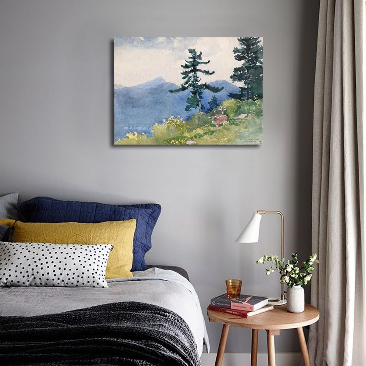 North Woods Club, Adirondacks Winslow Homer obraz ścienny na płótnie piękny krajobraz obraz na płótnie wydruki na płótnie do salonu w domu 60 x 90 cm rama wewnętrzna