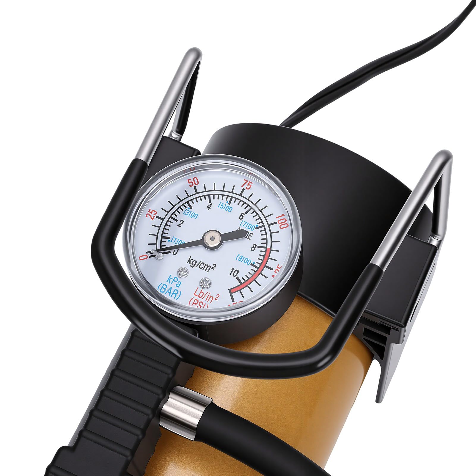 Przenośna Sprężarka Powietrza, Inflator do Opon Samochodowych 150 PSI ze Wskaźnikiem Analogowym, Pompa Powietrza 12 V DC do Opon Samochodowych, Rowerów, Piłki Sportowe, Szybkie Napompowanie