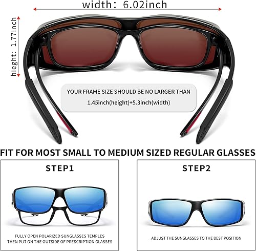 Miniatura 3 de LASHION Over Glasses Sunglasses for Men Women, Wrap Around Sunglasses UV Protection Polarized Sports Sunglasses for Driving