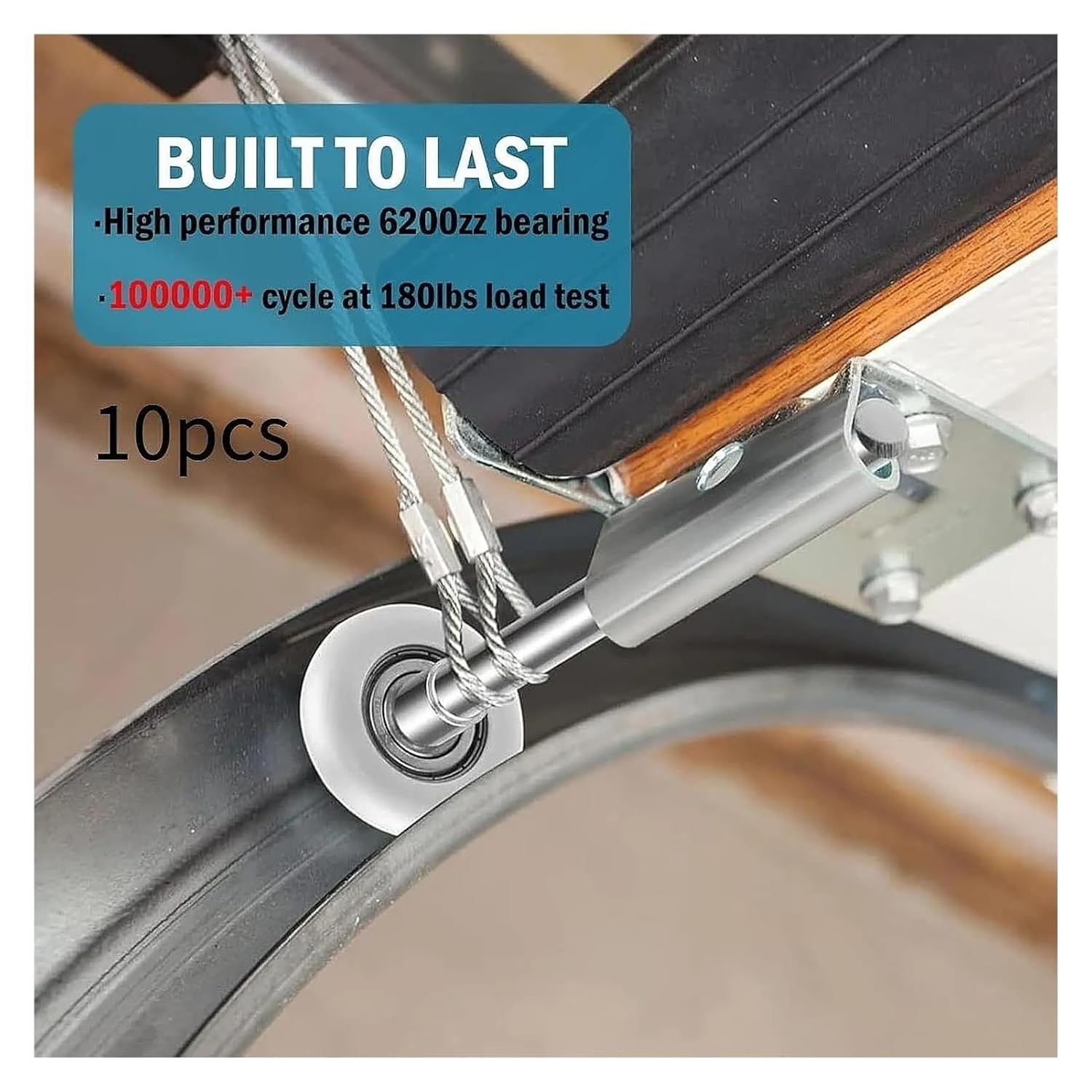 10Pcs Garage Door Rollers Replacement Sturdy Smooth Rolling Accessory for 2inch Tracks Easily Install Replace Parts 4inch Shaft